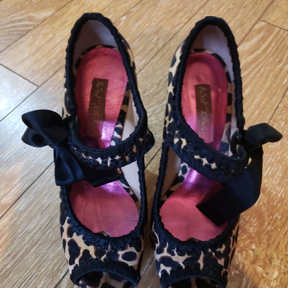 Betsey Johnson satin leopard  sz 7 - Picture 4 of 11